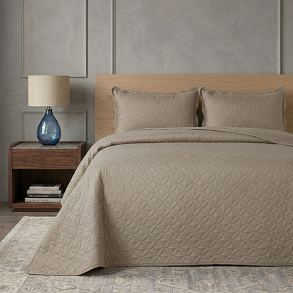Luxury Quilted Bedspread Set Soft Microfiber Coverlet All Season Bedding Shams