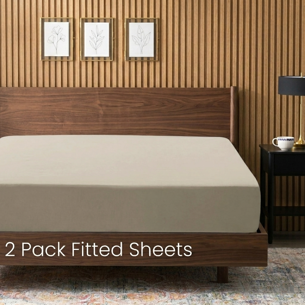 2-Pack Luxury Microfiber Fitted Sheets - Deep Pocket Soft Breathable Bed Sheets