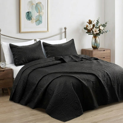 Luxury Coin Quilted Bedspread Set Soft Microfiber Coverlet All Season Bed Quilt