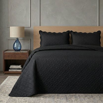 Luxury Quilted Bedspread Set Soft Microfiber Coverlet All Season Bedding Shams