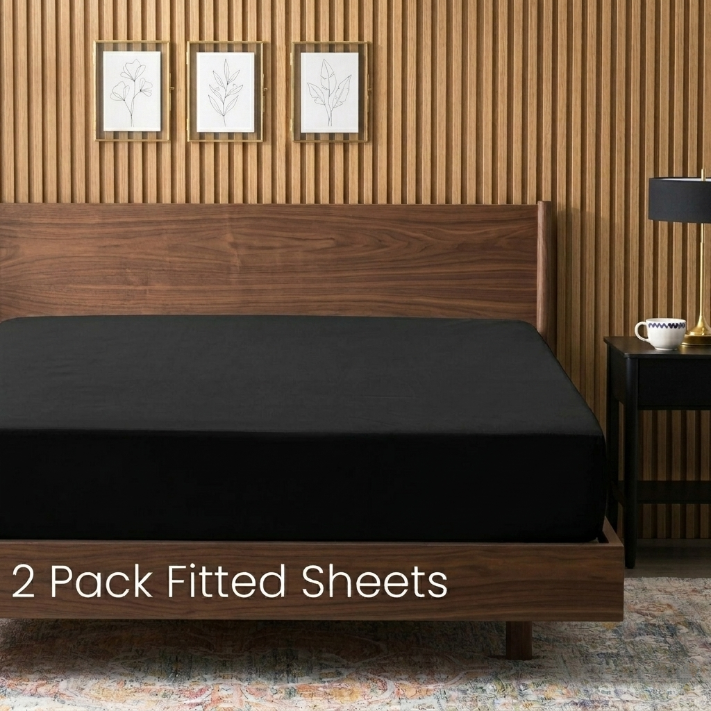 2-Pack Luxury Microfiber Fitted Sheets - Deep Pocket Soft Breathable Bed Sheets
