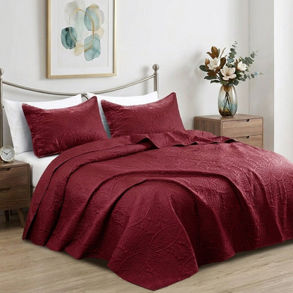 Luxury Coin Quilted Bedspread Set Soft Microfiber Coverlet All Season Bed Quilt