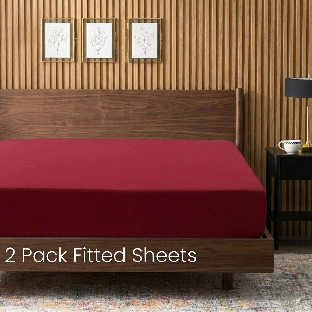 2-Pack Luxury Microfiber Fitted Sheets - Deep Pocket Soft Breathable Bed Sheets