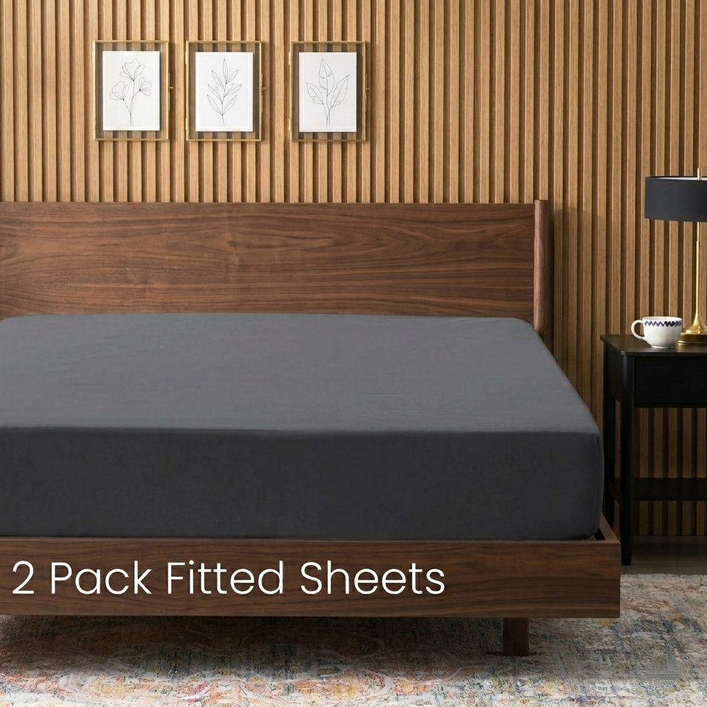 2-Pack Luxury Microfiber Fitted Sheets - Deep Pocket Soft Breathable Bed Sheets