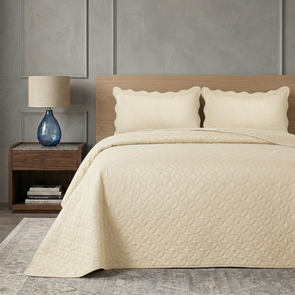 Luxury Quilted Bedspread Set Soft Microfiber Coverlet All Season Bedding Shams