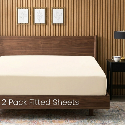 2-Pack Luxury Microfiber Fitted Sheets - Deep Pocket Soft Breathable Bed Sheets