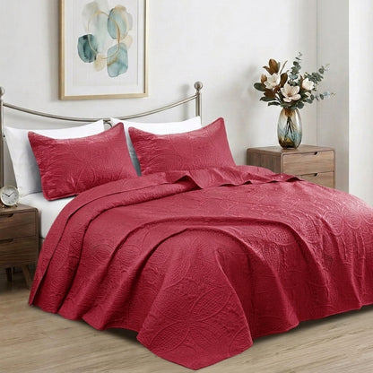 Luxury Coin Quilted Bedspread Set Soft Microfiber Coverlet All Season Bed Quilt