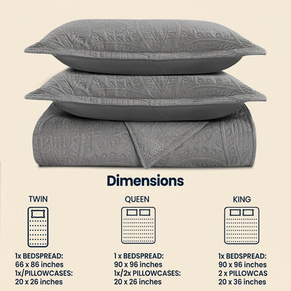 Luxury Coin Quilted Bedspread Set Soft Microfiber Coverlet All Season Bed Quilt