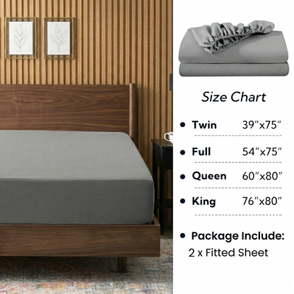 2-Pack Luxury Microfiber Fitted Sheets - Deep Pocket Soft Breathable Bed Sheets