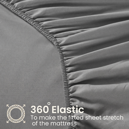 2-Pack Luxury Microfiber Fitted Sheets - Deep Pocket Soft Breathable Bed Sheets
