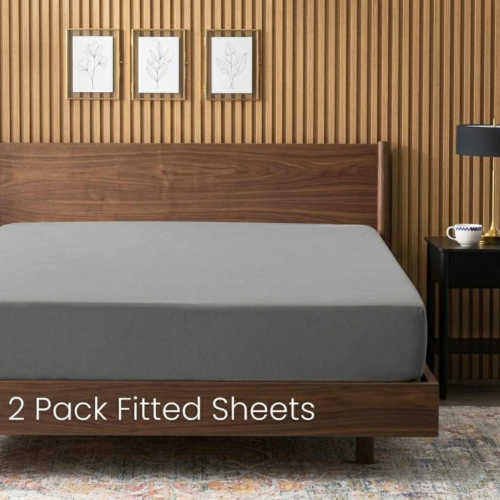 2-Pack Luxury Microfiber Fitted Sheets - Deep Pocket Soft Breathable Bed Sheets