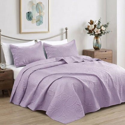 Luxury Coin Quilted Bedspread Set Soft Microfiber Coverlet All Season Bed Quilt