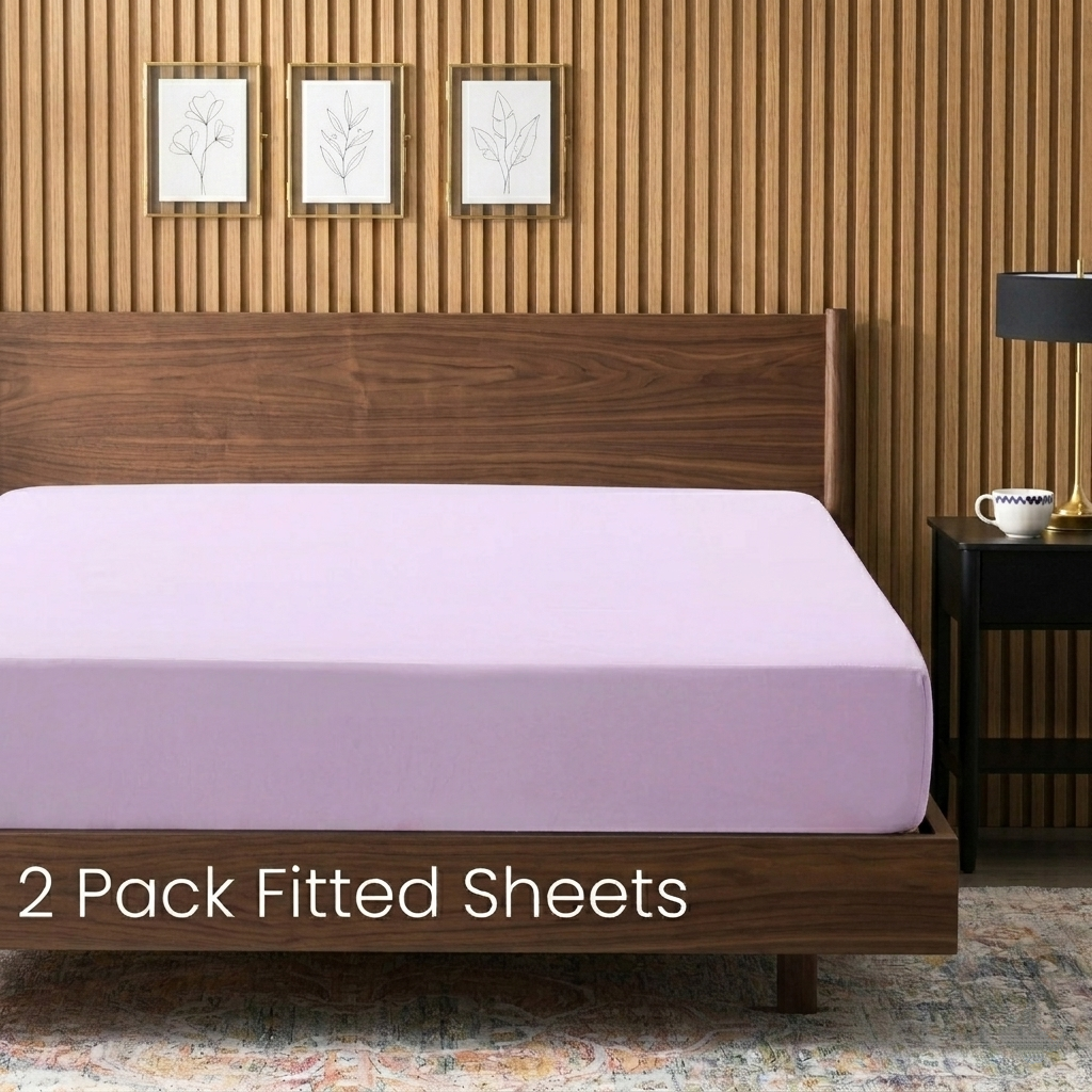 2-Pack Luxury Microfiber Fitted Sheets - Deep Pocket Soft Breathable Bed Sheets