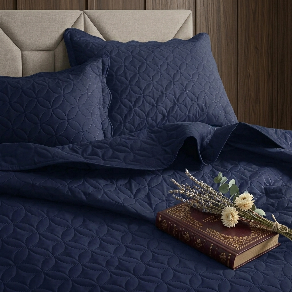 Luxury Quilted Bedspread Set Soft Microfiber Coverlet All Season Bedding Shams