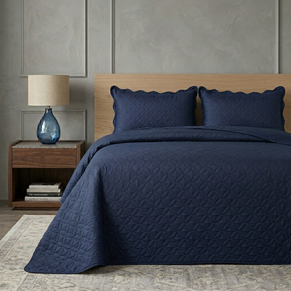 Luxury Quilted Bedspread Set Soft Microfiber Coverlet All Season Bedding Shams
