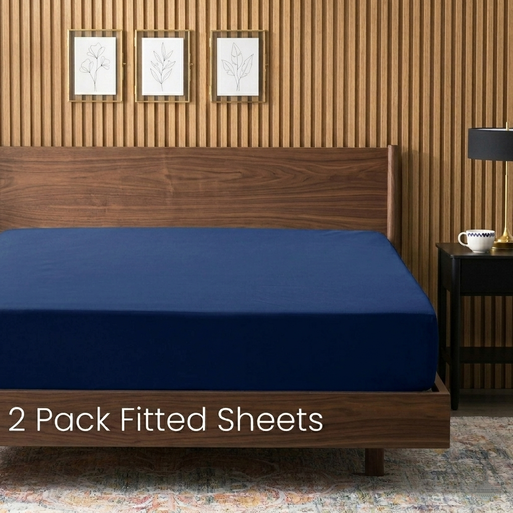 2-Pack Luxury Microfiber Fitted Sheets - Deep Pocket Soft Breathable Bed Sheets
