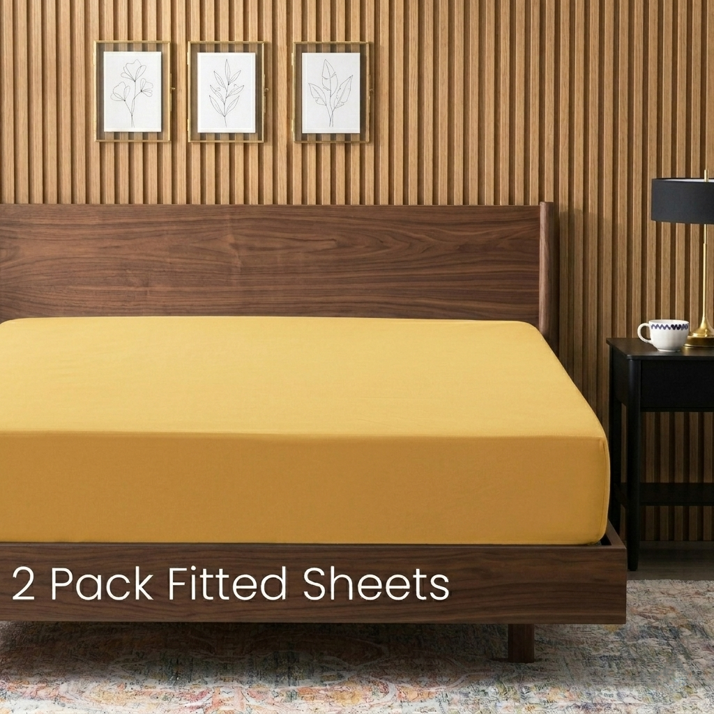 2-Pack Luxury Microfiber Fitted Sheets - Deep Pocket Soft Breathable Bed Sheets