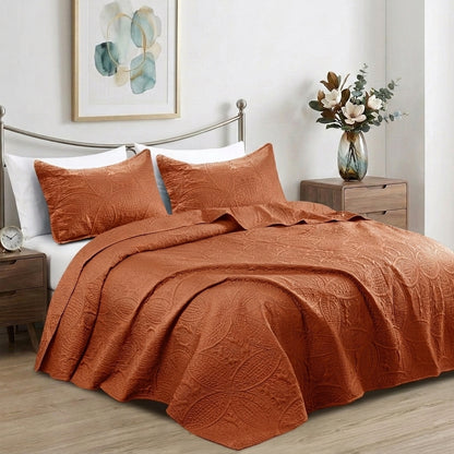 Luxury Coin Quilted Bedspread Set Soft Microfiber Coverlet All Season Bed Quilt