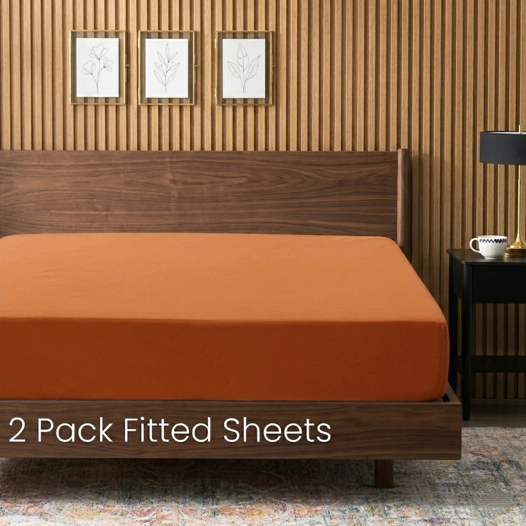 2-Pack Luxury Microfiber Fitted Sheets - Deep Pocket Soft Breathable Bed Sheets