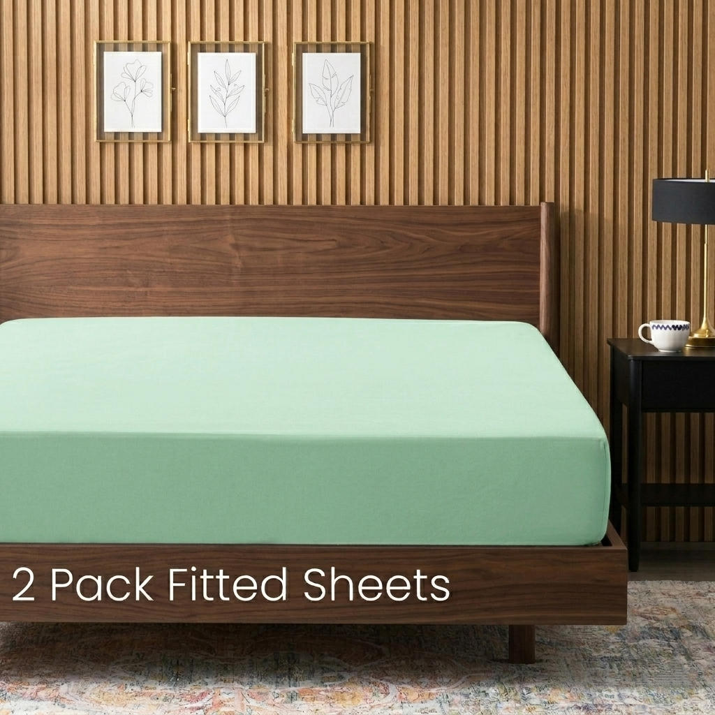 2-Pack Luxury Microfiber Fitted Sheets - Deep Pocket Soft Breathable Bed Sheets