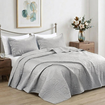 Luxury Coin Quilted Bedspread Set Soft Microfiber Coverlet All Season Bed Quilt