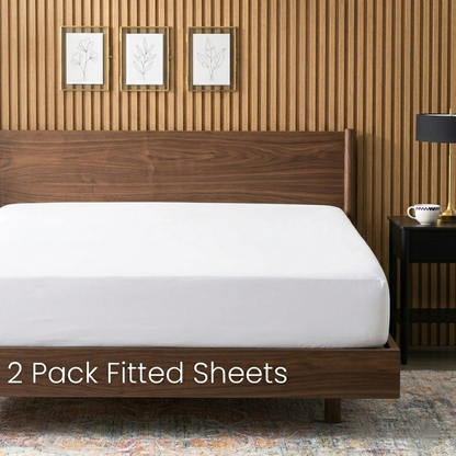 2-Pack Luxury Microfiber Fitted Sheets - Deep Pocket Soft Breathable Bed Sheets