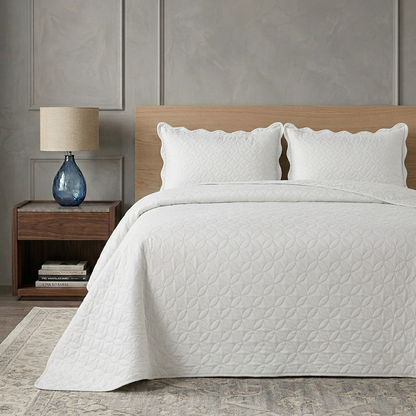 Luxury Quilted Bedspread Set Soft Microfiber Coverlet All Season Bedding Shams