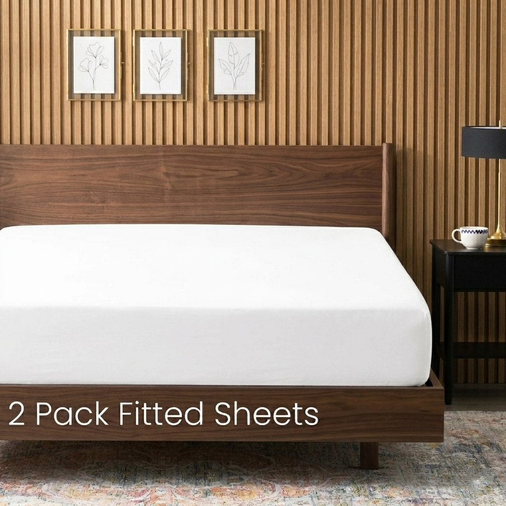 2-Pack Luxury Microfiber Fitted Sheets - Deep Pocket Soft Breathable Bed Sheets