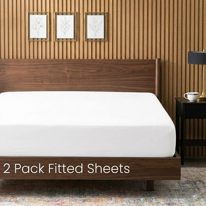 2-Pack Luxury Microfiber Fitted Sheets - Deep Pocket Soft Breathable Bed Sheets